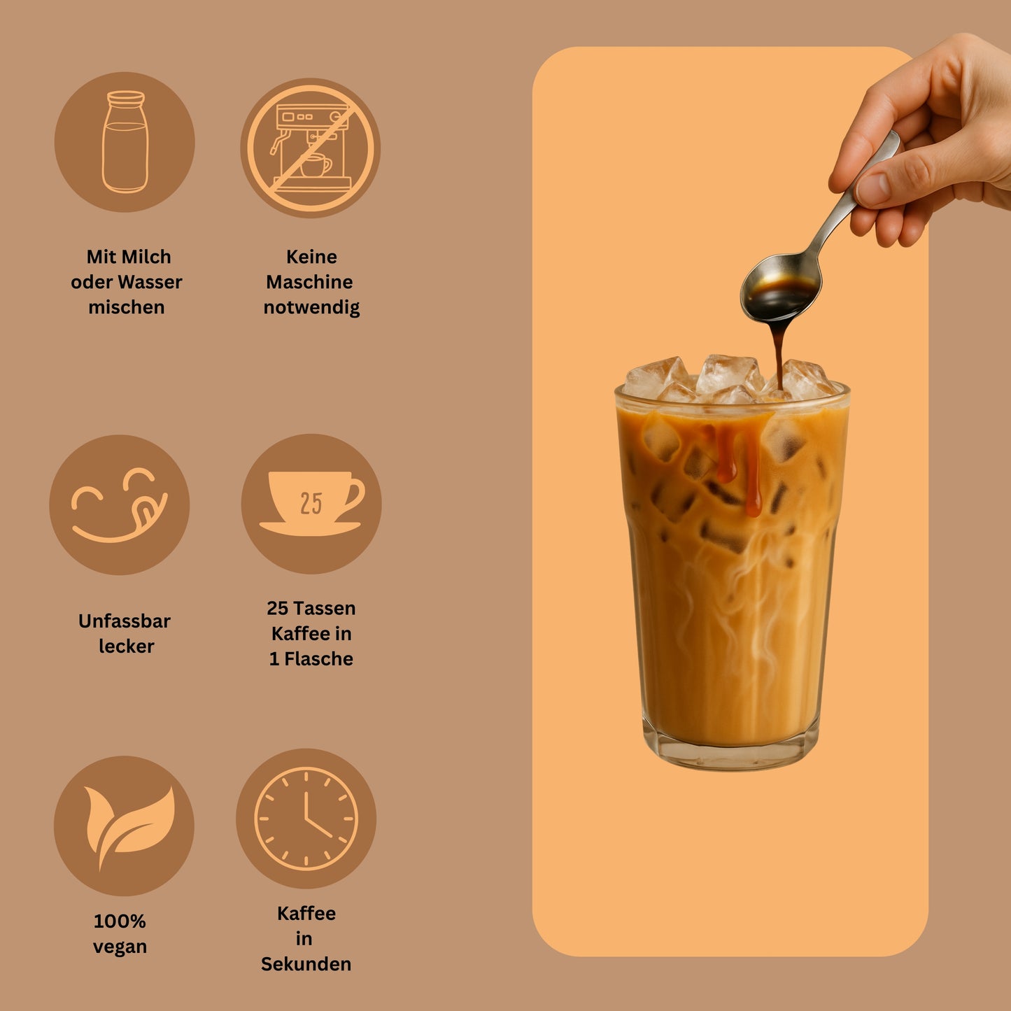 JULSPRESSO Kaffeekonzentrat Salz-Karamell - ca. 25 Tassen Kaffeegenuss in einer Flasche!