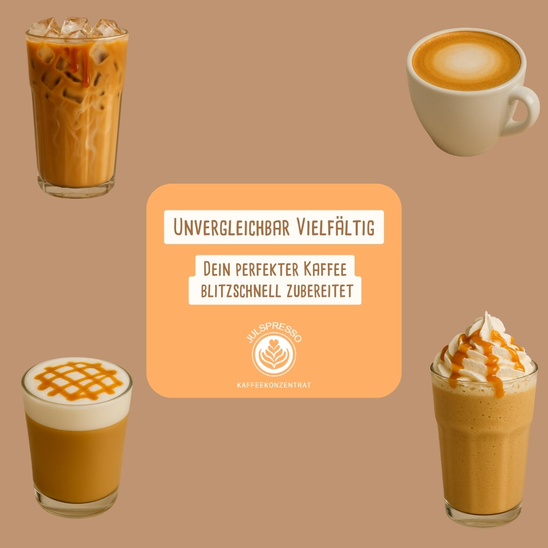 JULSPRESSO Kaffeekonzentrat Salz-Karamell - ca. 25 Tassen Kaffeegenuss in einer Flasche!