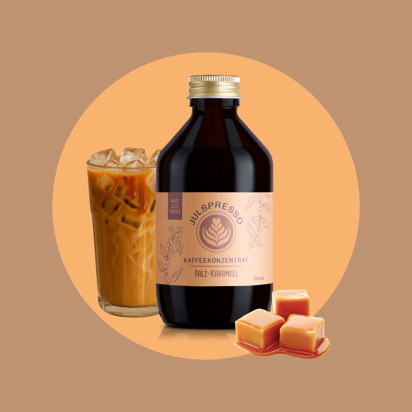 JULSPRESSO Kaffeekonzentrat Salz-Karamell - ca. 25 Tassen Kaffeegenuss in einer Flasche!