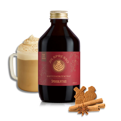 JULSPRESSO Kaffeekonzentrat Spekulatius Latte - ca. 25 Tassen Kaffee in einer Flasche!
