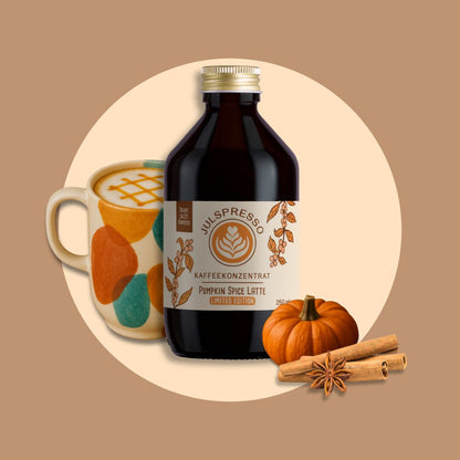 JULSPRESSO Kaffeekonzentrat Pumpkin Spice Latte - ca. 25 Tassen Kaffee in einer Flasche!